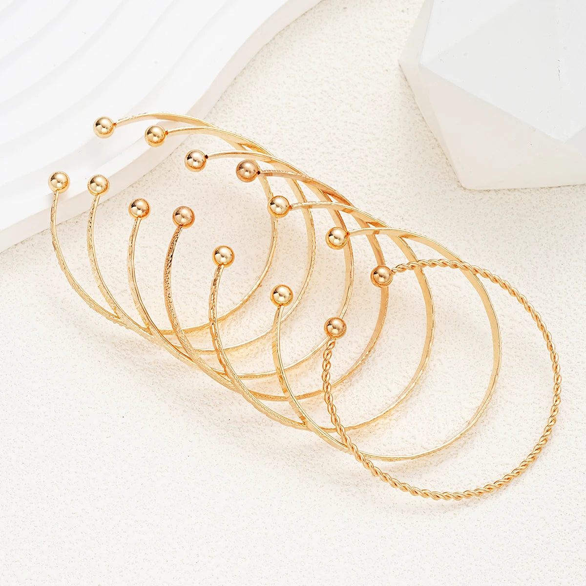 7 Pcs/Set Punk Gold Color