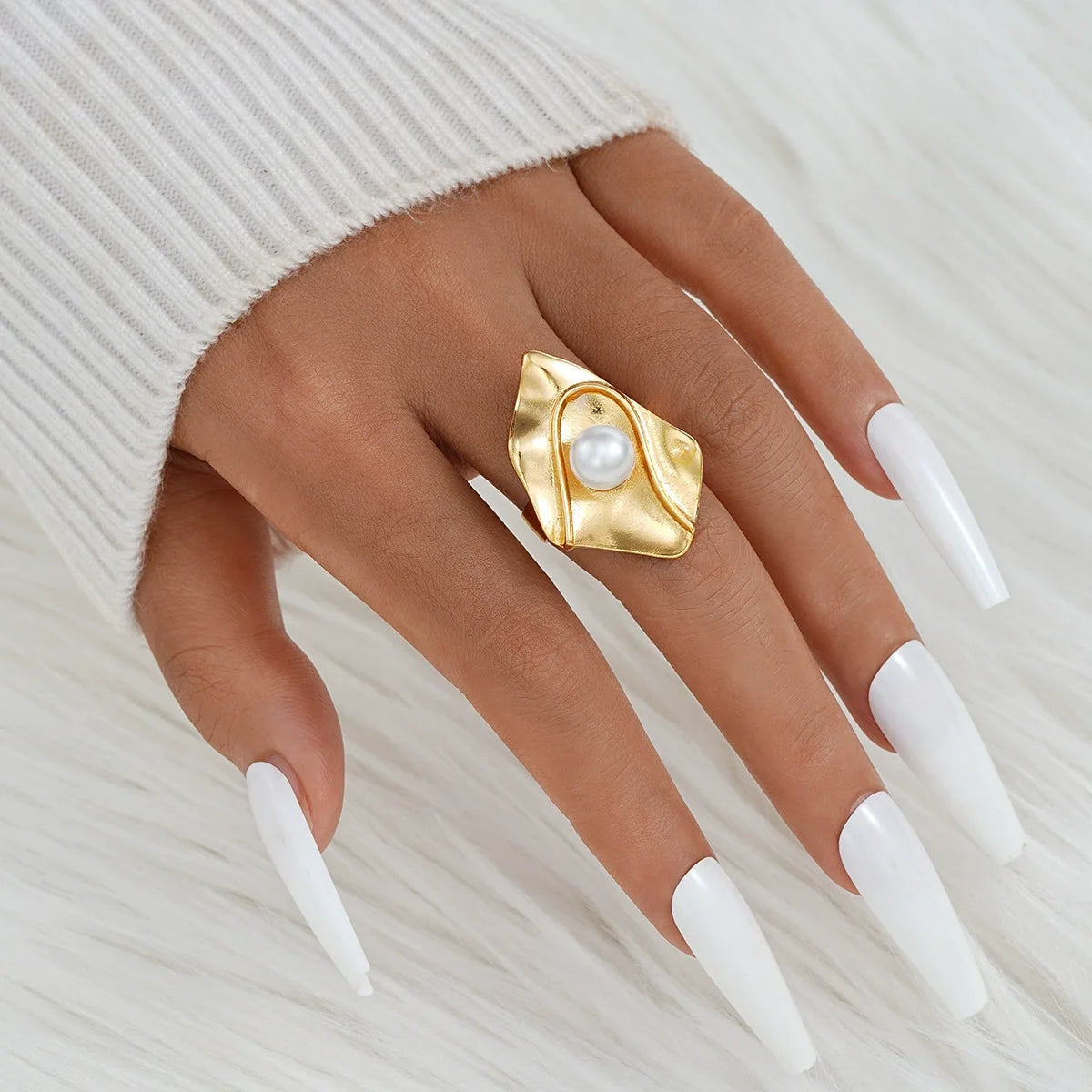 4 Pcs Exaggerated Gold Color