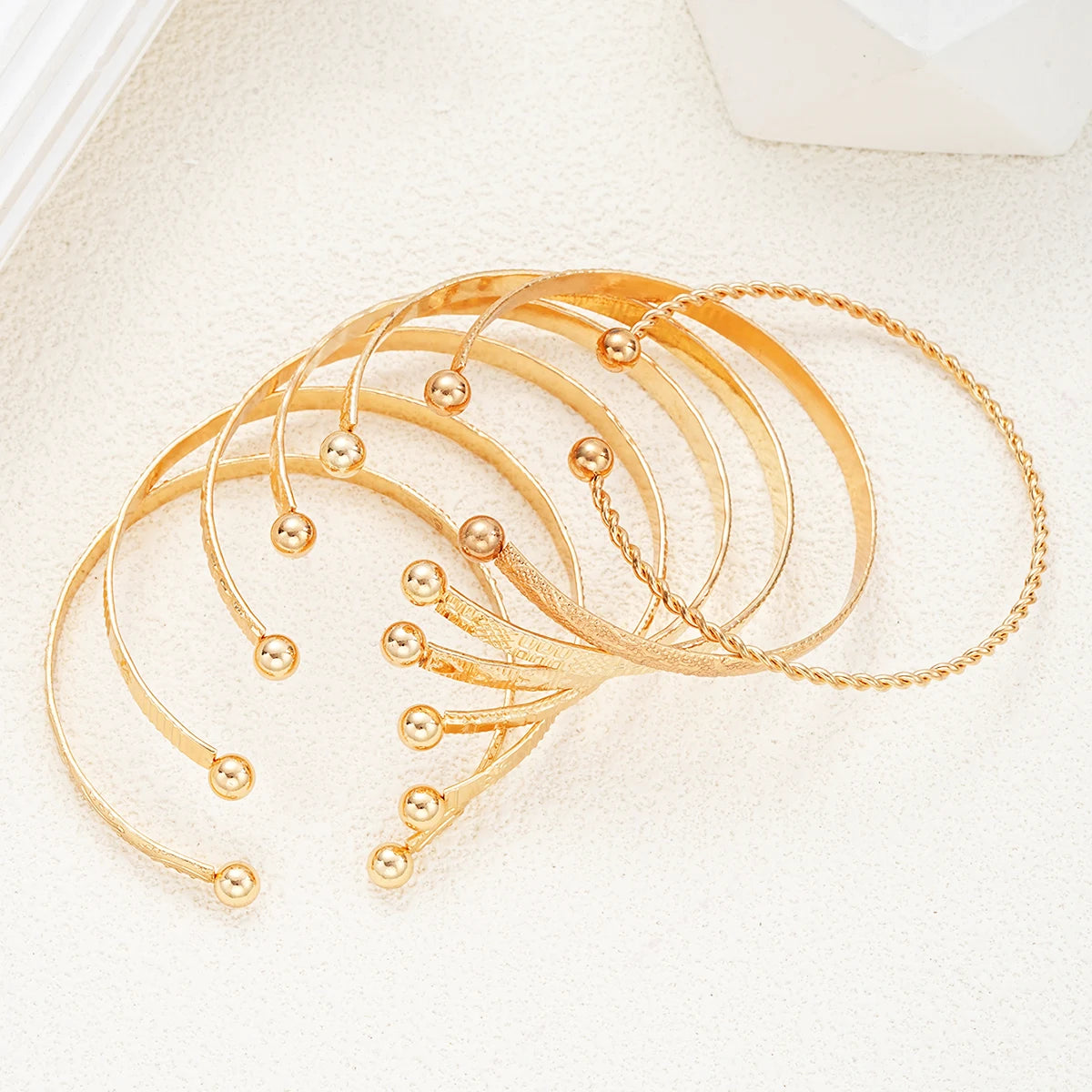 7 Pcs/Set Punk Gold Color