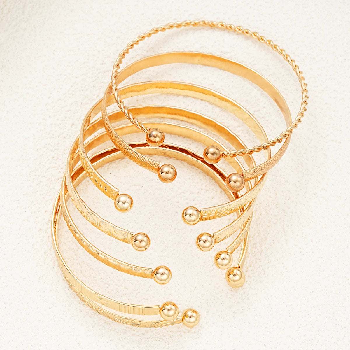 7 Pcs/Set Punk Gold Color